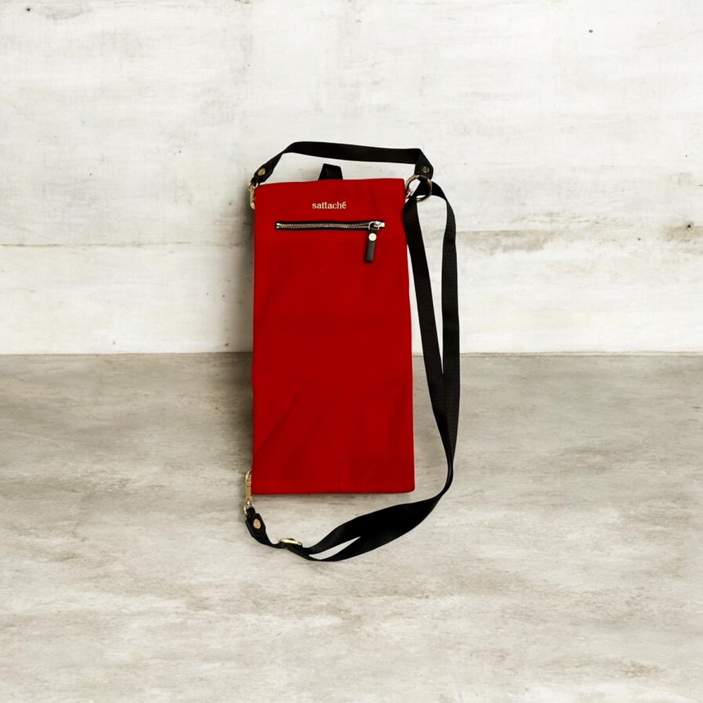 Red Sattache Crossbody Bag